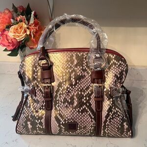 Dooney & Bourke Florentine Python Domed Satchel